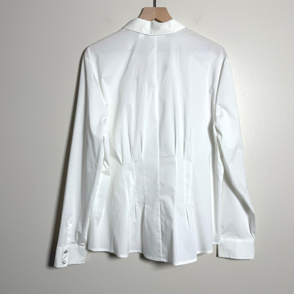 7th Ave NY & Co NEW Womens Button Up Shirt XXL White Jewel Buttons Office Career - Picture 2 of 9